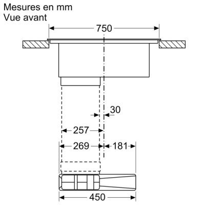 n 90, table induction aspirante, 80 cm, avec cadre neff v68ttx4l0