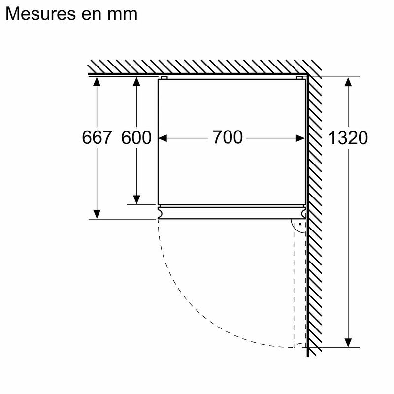 Schéma technique avec mesures en millimètres