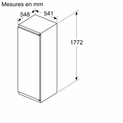 série 2, réfrigérateur intégrable avec compartiment congélation, 177.5 x 56 cm, charnières à glissières bosch kil82nse0