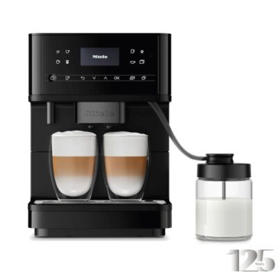 machine à café miele automatique wificonn@ct, récipient à lait haut de gamme et nombreuses spécialités de café. cm 6360 125 edition