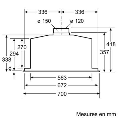 groupe filtrant 70 cm, inox neff d57ml66n1