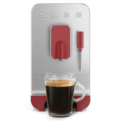machine à café automatique avec broyeur intégré années 50 smeg bcc02rdmeu