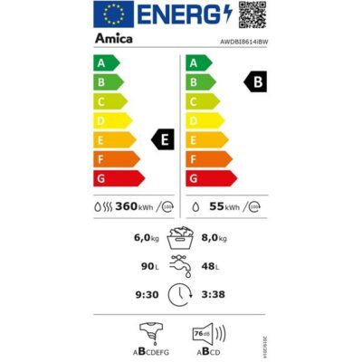 amica lave linge séchant tout intégrable awdbi8614ibw