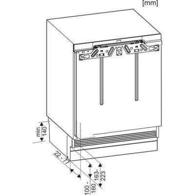 réfrigérateur sous encastrable avec un chariot coulissant pratique de format compact. miele k 31252 ui 1