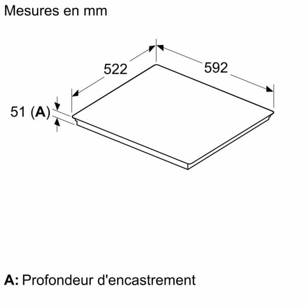 série 6, table à induction, 60 cm, noir, sans cadre bosch pie631hb1e