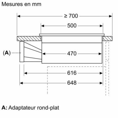 n 70, table induction aspirante, 70 cm, avec cadre neff v57thq4l0