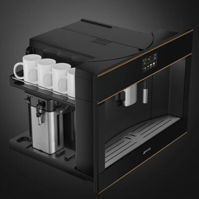 machine à café encastrable smeg cms4604nr, ligne dolce stil novo