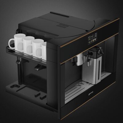 machine à café encastrable smeg cms4604nr, ligne dolce stil novo