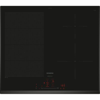 table à induction siemens iq700, 60 cm, noir, sans cadre. ex651hec1m