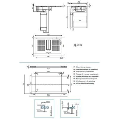 falmec table de cuisson induction aspirante quantum3420