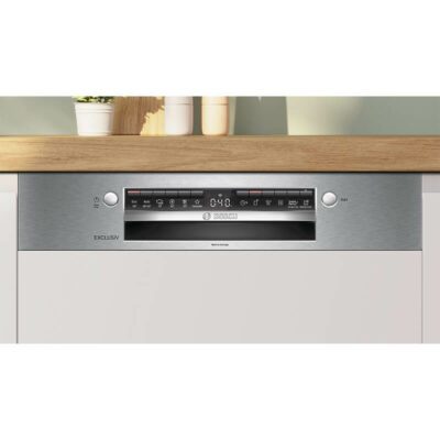 série 4, lave vaisselle encastrable avec bandeau, 60 cm, metallic bosch smi4hbs23e