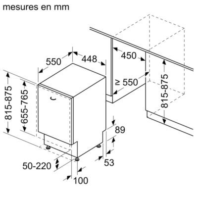 n 50, lave vaisselle tout intégrable, 45 cm, porte à glissières neff s875emx05e