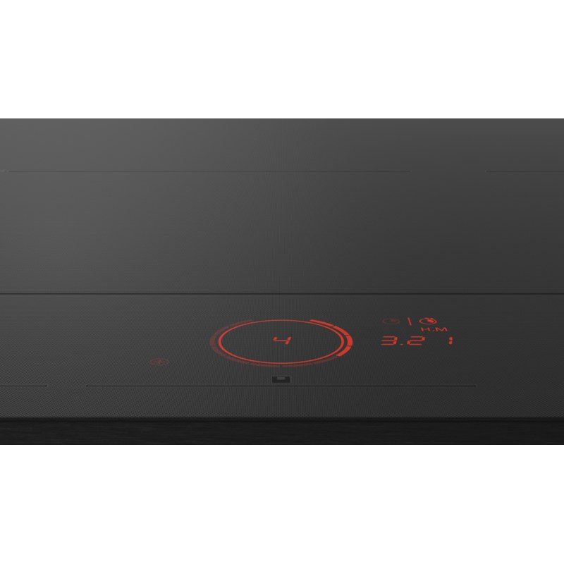 Plaque à induction noire avec affichage rouge