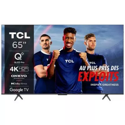 tv tcl 4k qled avec google tv et game master 3.0 65c69b