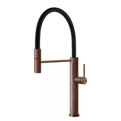 mitigeur couleur cuivre gessi collection gessi316 kitchen cesello 60014#708