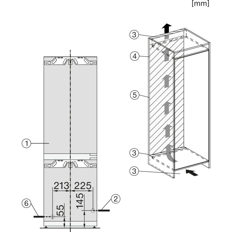 Schéma technique conduit ventilation avec flux d’air