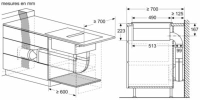 table induction aspirante série 4, 60 cm, sans cadre pvs611b16e