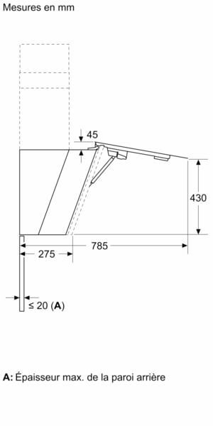 iq500, hotte murale, 80 cm, blanc avec finition en verre lc81kan20