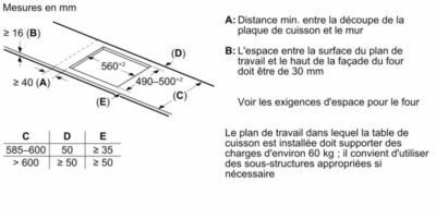 table à induction siemens iq100, 60 cm, noir, sans cadre eu611beb5h