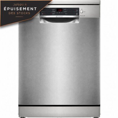 lave vaisselle bosch série 2, 60 cm, acier brossé anti traces sms26ai01f