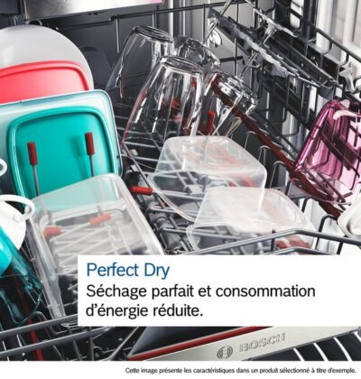 lave vaisselle bosch série 6,encastrable avec bandeau acier brossé, perfectdry. smi6zcs10e