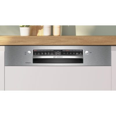 lave vaisselle bosch série 6,encastrable avec bandeau acier brossé, perfectdry. smi6zcs10e