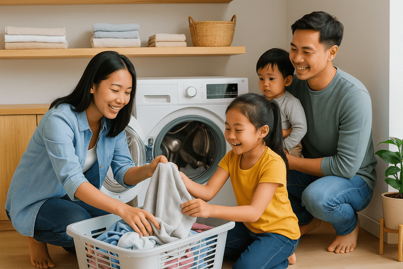 Privilégiez une capacité de 8 à 9 kg pour absorber le rythme des lessives hebdomadaires