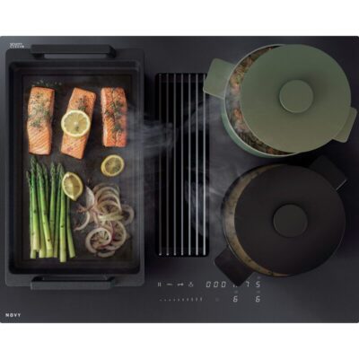 plaque induction avec hotte intégrée novy easy 65 matte line 1881 g1 – 4 zones – recyclage / Évacuation