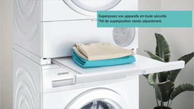 sèche linge pompe à chaleur extraklasse iq500, 9 kg, blanc wq45g20mfr