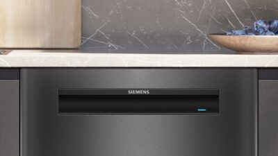 iq500, lave vaisselle sous plan, 60 cm, acier brossé noir anti traces siemens sn15ec06cs