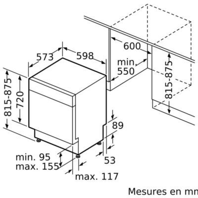 iq500, lave vaisselle sous plan, 60 cm, acier brossé noir anti traces siemens sn15ec06cs