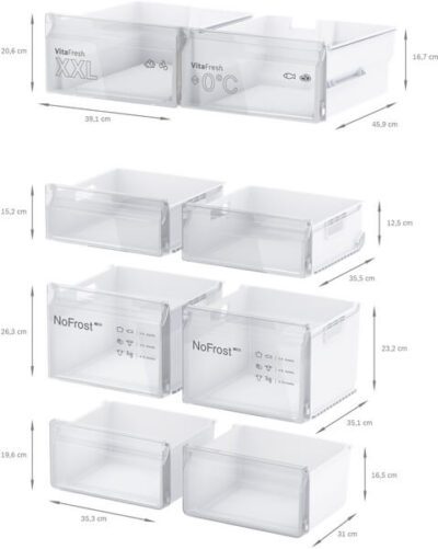série 4, réfrigérateur multi portes congélateur en bas, 183 x 90.5 cm, acier brossé anti traces, total no frost bosch kfn96vpea