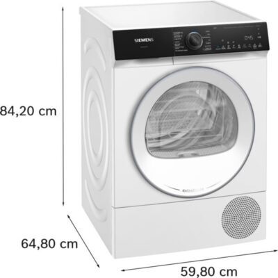 iq500, sèche linge pompe à chaleur, 9 kg, blanc siemens extraklasse wq46h2cafr