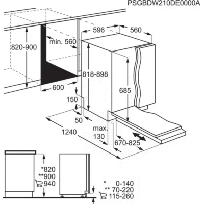 lave vaisselle complétement intégrable 60 cm comfortlift 14 couverts aeg fsk96818p