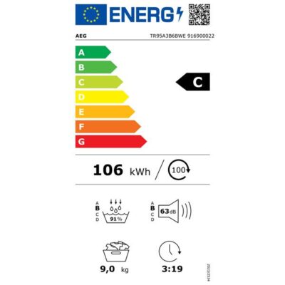 sèche linge aeg tr95a3b6bwe
