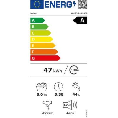 lave linge frontal haier hw80 b14g939 fr