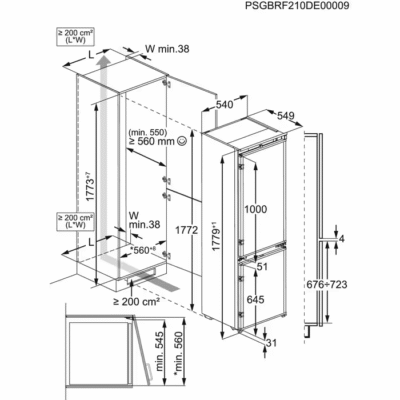 réfrigérateur combiné encastrable 177.2 cm twintech aeg nsc6m18fes