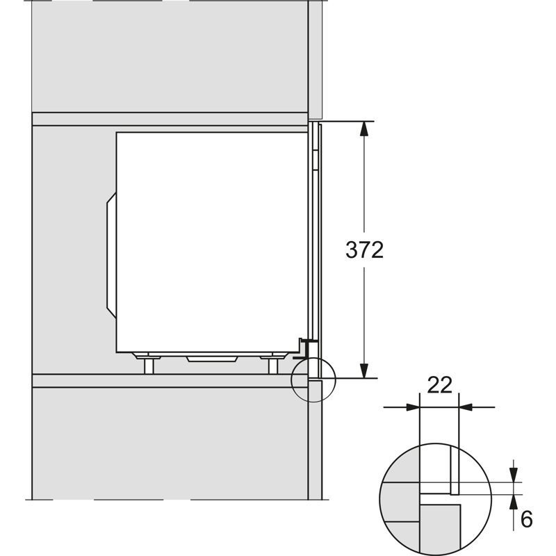 Schéma technique meuble avec dimensions détaillées
