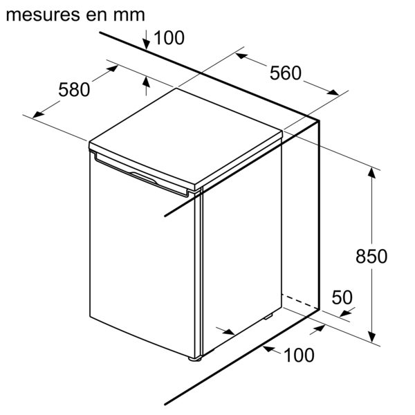 bosch gtv15nweb série 2, congélateur sous plan, 85 x 56 cm, blanc bosch gtv15nweb