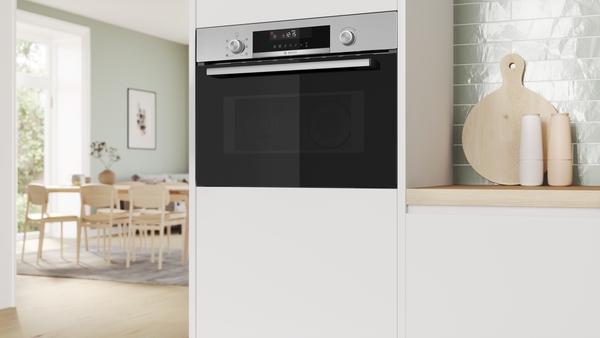 Four compact combiné micro-ondes 45cm Bosch CMA585GS1 Serie 6 Inox Verre Noir – Image 4