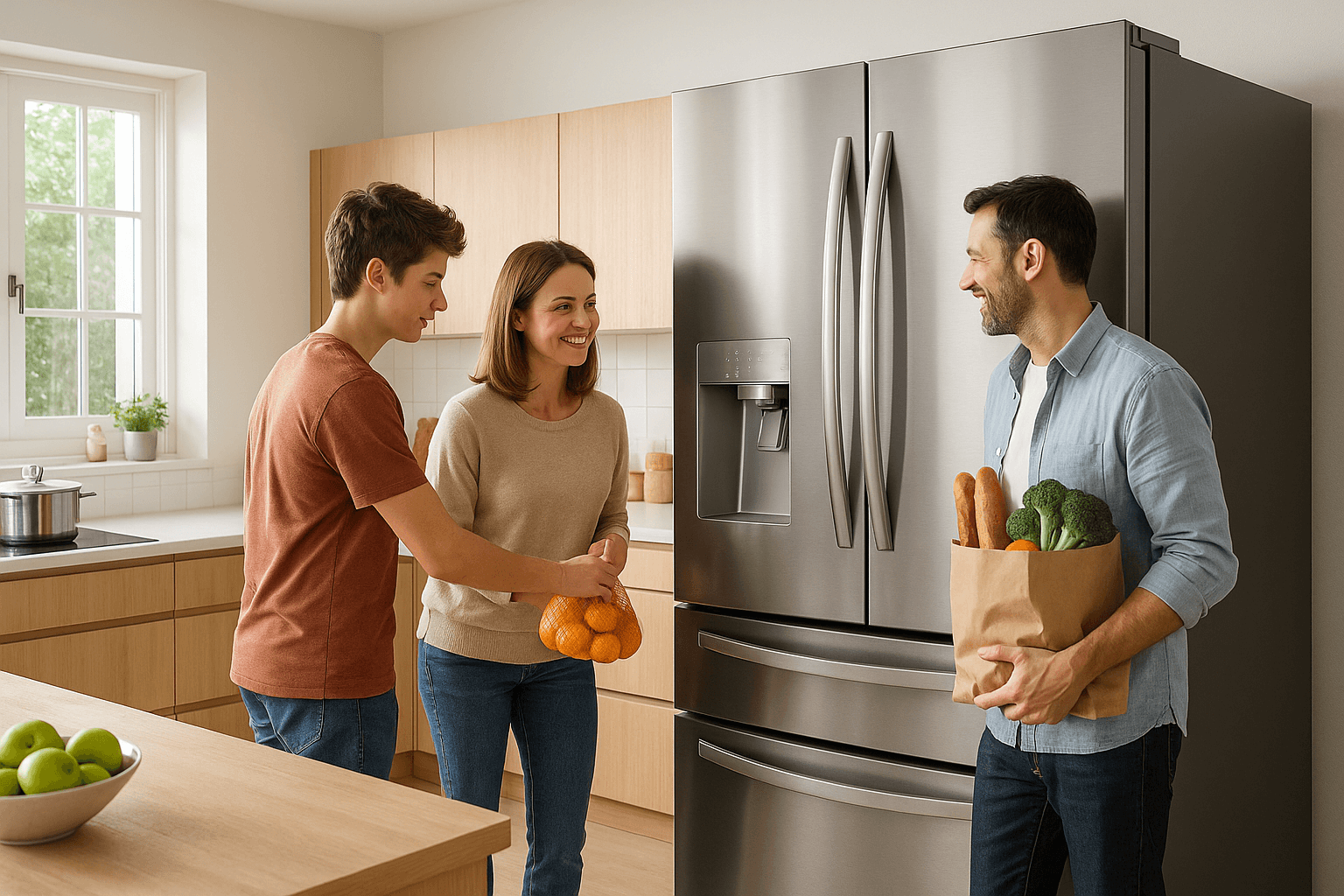 Réfrigérateur multiportes moderne dans une cuisine élégante