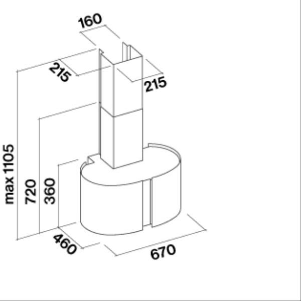 hotte decorative ilôt falmec pharo 67cm 1281 – Image 3