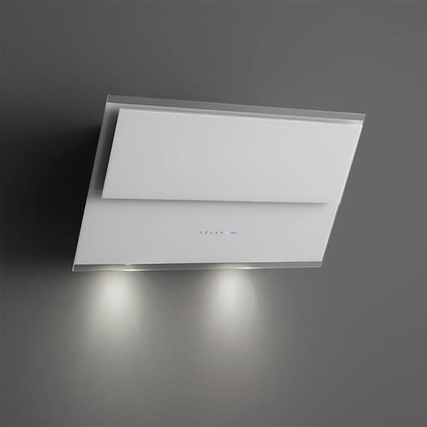 Hotte murale design verre blanc aspiration périmétrale Falmec Verso 1411