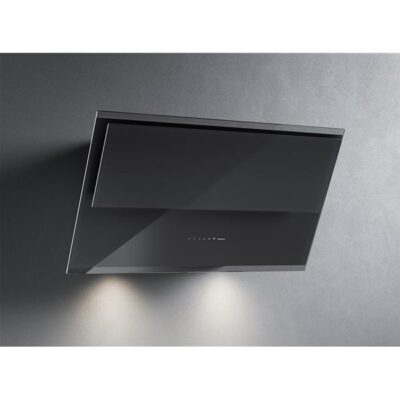 Hotte murale design verre noire aspiration périmétrale Falmec Verso 1421