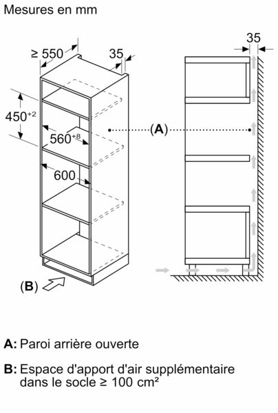 Four compact combiné micro-ondes 45cm Bosch CMA585GS1 Serie 6 Inox Verre Noir – Image 8