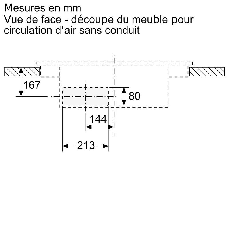 Schéma de découpe meuble pour circulation d'air