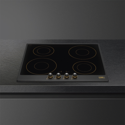 Table induction SMEG SI764AOM - 60cm anthracite, design laiton antique et précision italienne – Image 2