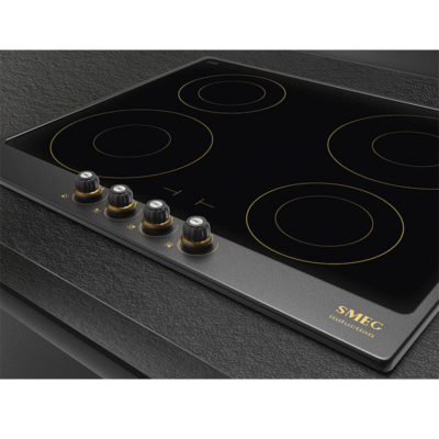 Table induction SMEG SI764AOM - 60cm anthracite, design laiton antique et précision italienne – Image 3