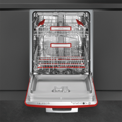 Lave-vaisselle sous plan SMEG STFABBL3 - Design Années 50 rouge, 60cm 13 couverts – Image 4