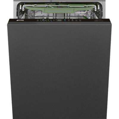 Lave-vaisselle tout intégrable 60cm SMEG STL5322BQLFR bandeau noir laqué  classe B silencieux